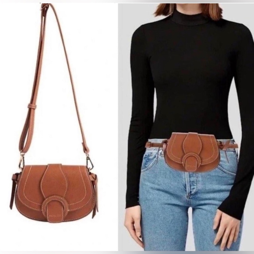 Rachel Zoe Edessi Tan Cognac Crossbody/Belt Bag 7.5” x 4.75” NWT